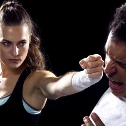 Young Fit Woman Fighting With A Man.