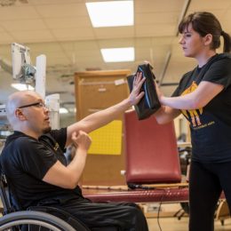 A Wheelchair User Trying To Defend His Trainer.