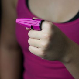 A Nurse Wearing Go Guard Ring For Her Self Defense.